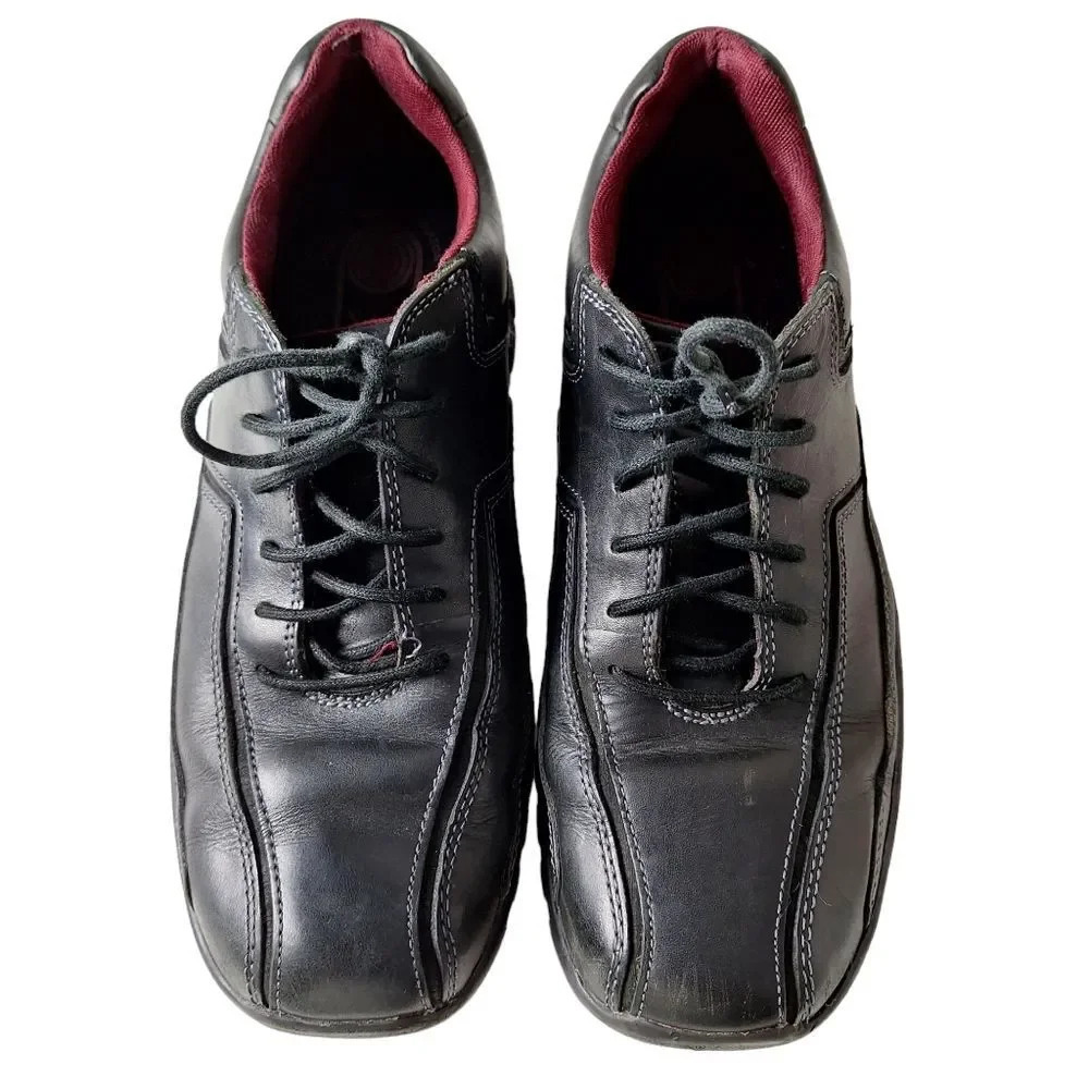 Rockport Mens Black Leather XCS Atmore Kinetic Air Lace Up Oxfords Shoes 8.5‎